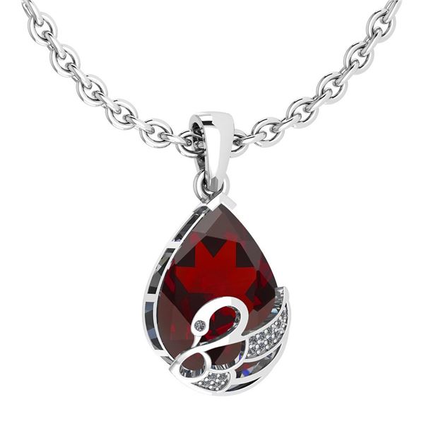 Certified 7.40 Ctw Garnet And Diamond VS/SI1 Necklace 1