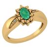 Image 1 : Certified 0.51 Ctw Emerald And Diamond 14k Yellow Gold