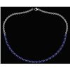 Image 1 : Certified 12.50 Ctw Blue Sapphire Oval Shape Necklace F