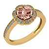 Image 1 : Certified 1.47 Ctw Morganite And Diamond VS/SI1 Engagem