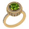 Image 1 : Certified 2.24 Ctw I2/I3 Peridot And Diamond 14K Yellow