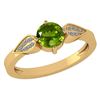 Image 1 : Certified 1.12 Ctw Peridot And Diamond 14k Yellow Gold