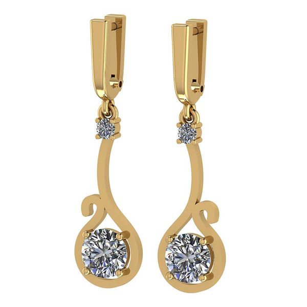 Certified 1.83 Ctw Diamond I1/I2 English Lock Earrings
