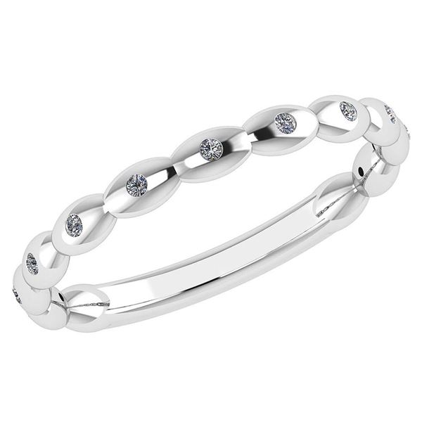 Certified 0.07 Ctw Diamond 14k White Gold Halo Ring