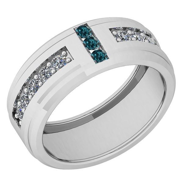 Certified 0.35 Ctw SI2/I1 Treated Fancy Blue & White Di