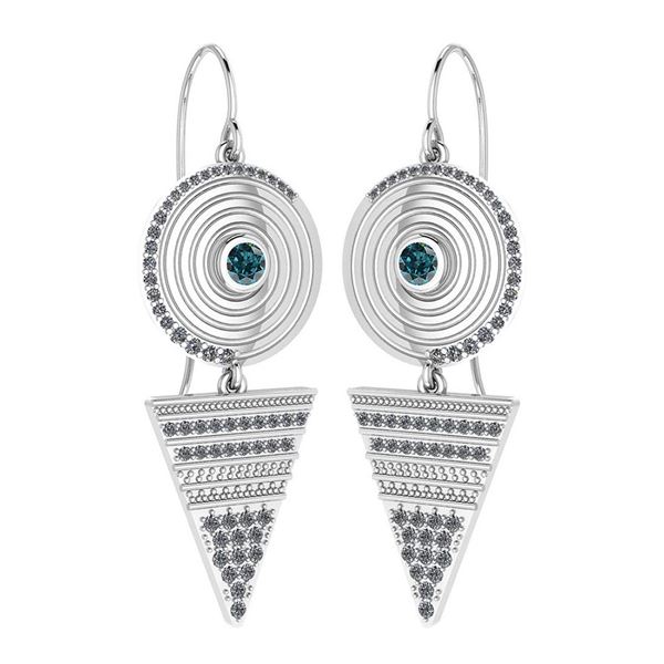 Certified 0.81 Ctw Treated Fancy Blue Diamond VS/SI1 An