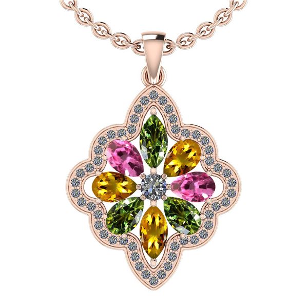 Certified 3.10 Ctw I2/I3 Multi Stone And Diamond 14K Ro