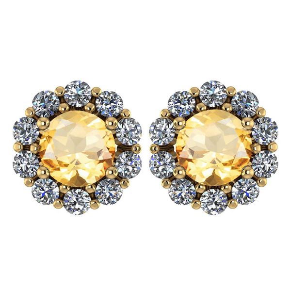 Certified 2.30 Ctw Citrine And Diamond 14k Yellow Gold