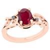 Image 1 : Certified 1.28 Ctw I2/I3 Ruby And Diamond 14K Rose Gold