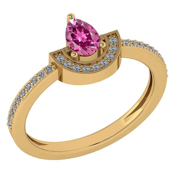 Certified 0.64 Ctw Pink Tourmaline And Diamond 14k Yell