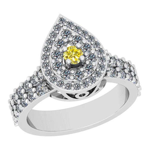 Certified 1.23 Ctw I2/I3 Treated Fancy Yellow And White