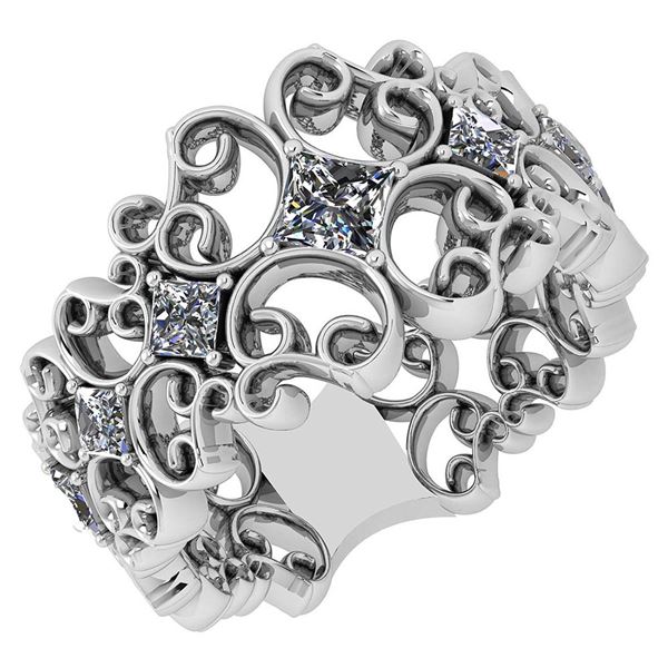 Certified 0.92 Ctw Diamond VS/SI1 14K White Gold Ring