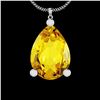 Image 1 : Certified 58.61 Ctw Lemon Topaz 10K White Gold Victoria