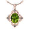 Image 1 : Certified 3.75 Ctw I2/I3 Peridot And Diamond 10K Rose G