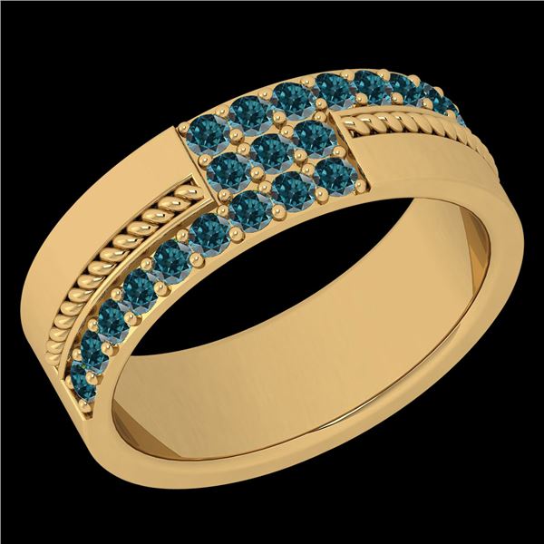 Certified 0.52 Ctw I2/I3 Treated Fancy Blue Diamond 14K