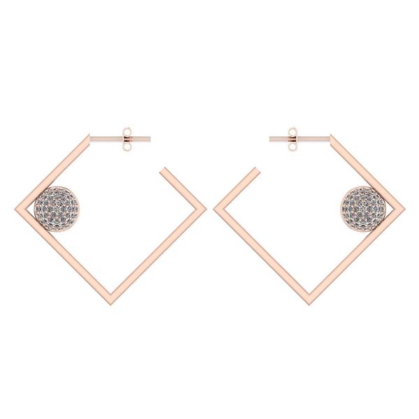 Certified 0.63 Ctw Diamond 14K Rose Gold Earrings