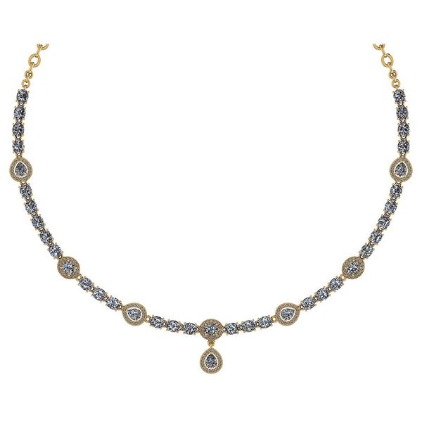 Certified 18.49 Ctw Diamond Necklace For Ladies 14K Yel