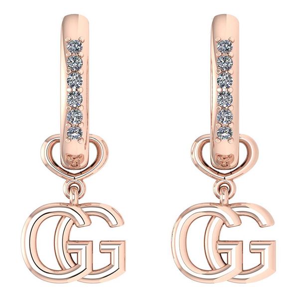 Certified 0.16 Ctw Diamond Alphabet G Earrings For wome