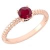Image 1 : Certified 0.45 Ctw Ruby Solitaire Ring with Filigree St