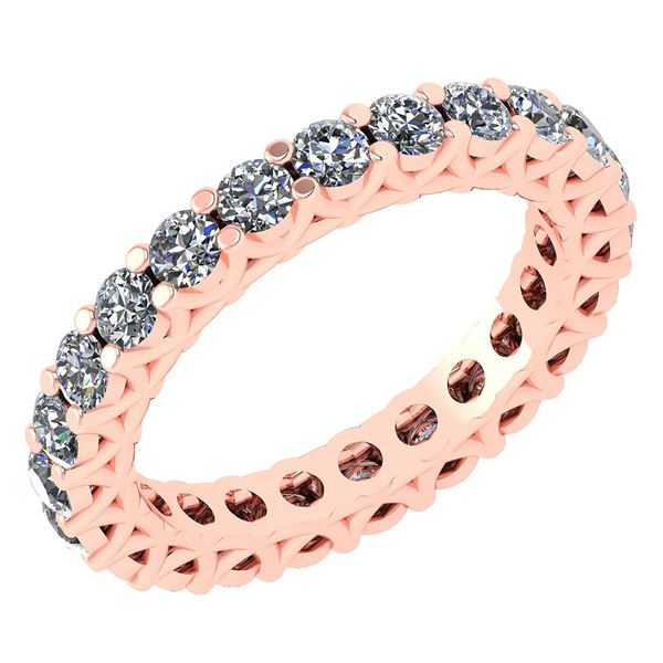 Certified 1.61 Ctw Diamond 14k Rose Gold Halo Band