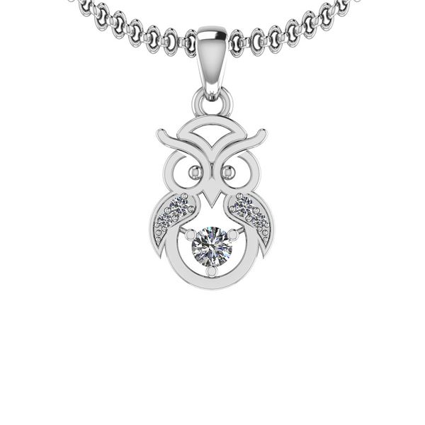 Certified 0.35 Ctw Diamond I1/I2 10k White Gold Pendant