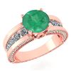 Image 1 : Certified 2.24 Ctw Emerald And Diamond Wedding/Engageme