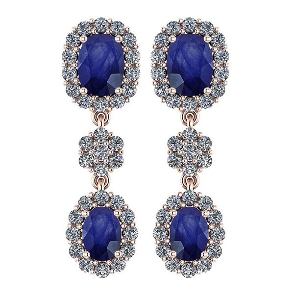 Certified 10.48 Ctw Blue Sapphire And Diamond VS/SI1 Ha