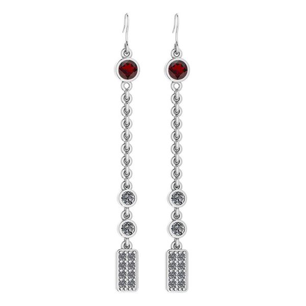 Certified 1.13 Ctw Garnet And Diamond VS/SI1 Ladies Fas