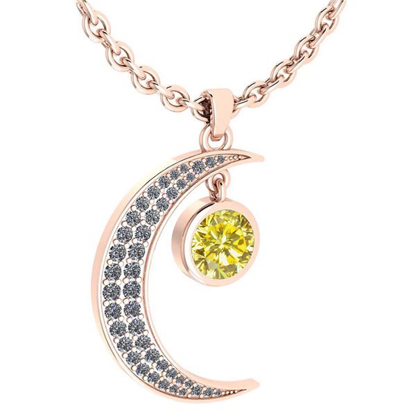 Certified 1.76 Ctw Treated Fancy Yellow Diamond And Whi