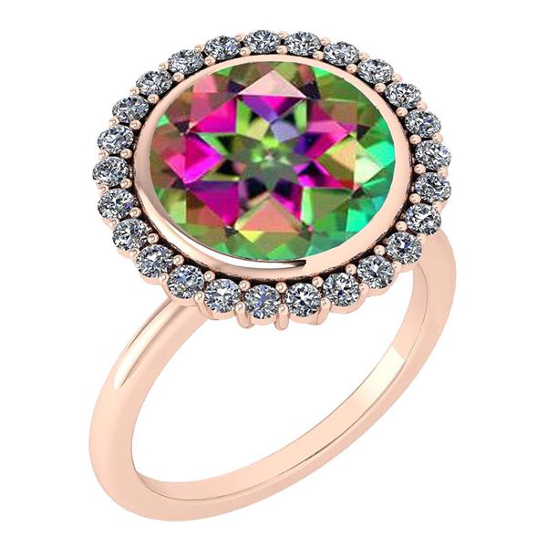 Certified 5.95 Ctw Mystic Topaz And Diamond VS/SI1 Halo
