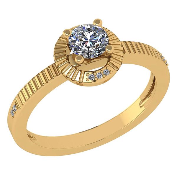Certified 0.37 CTW Diamond 14k Yellow Gold Halo Ring
