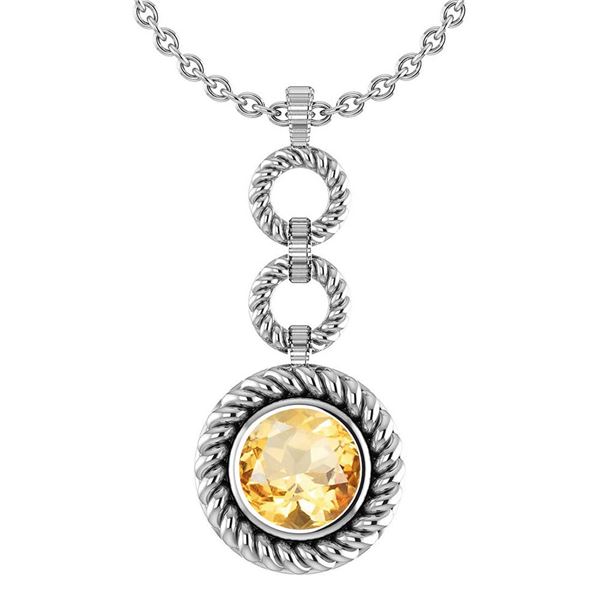Certified 6.84 Ctw Citrine Necklace For womens New Expr