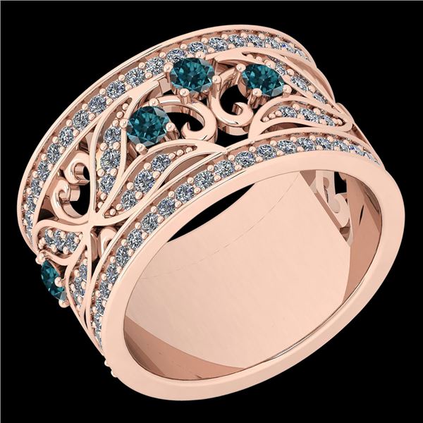 Certified 1.03 Ctw I2/I3 Treated Fancy Blue And White D