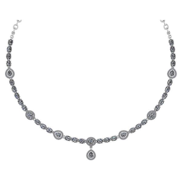 Certified 18.49 Ctw Diamond Necklace For Ladies 18K Whi