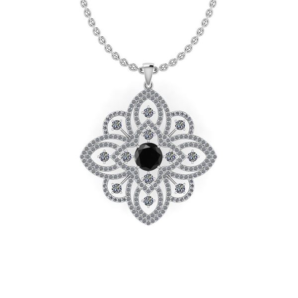 Certified 3.18 Ctw I2/I3 Treated Fancy Black and White