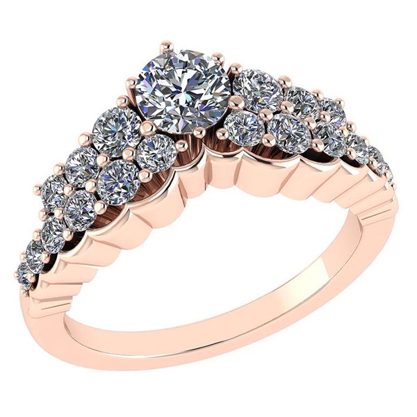 Certified 1.26 Ctw Diamond Wedding/Engagement Style 14K