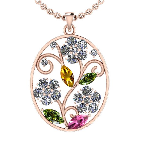 Certified 2.71 Ctw I2/I3 Multi Stone And Diamond 14K Ro