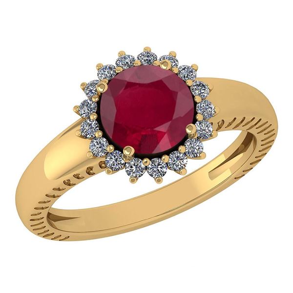 Certified 1.48 Ctw Ruby And Diamond Wedding/Engagement