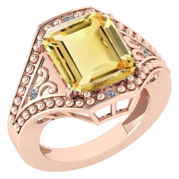 Certified 6.04 Ctw Citrine And Diamond VS/SI1 Ring 14K