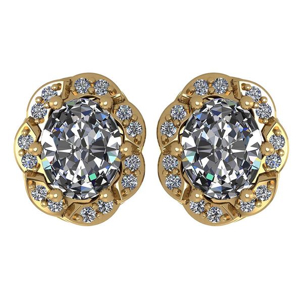 Certified 0.88 Ctw Diamond 14K yellow Gold Earrings