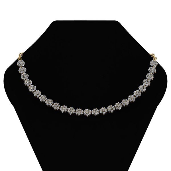 Certified 12.07 Ctw Diamond (VS-SI1/G-H) Necklace 14K Y
