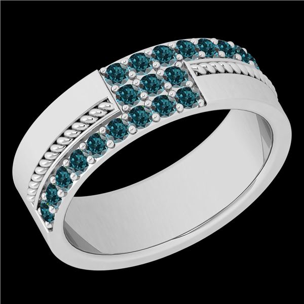 Certified 0.52 Ctw I2/I3 Treated Fancy Blue Diamond 14K