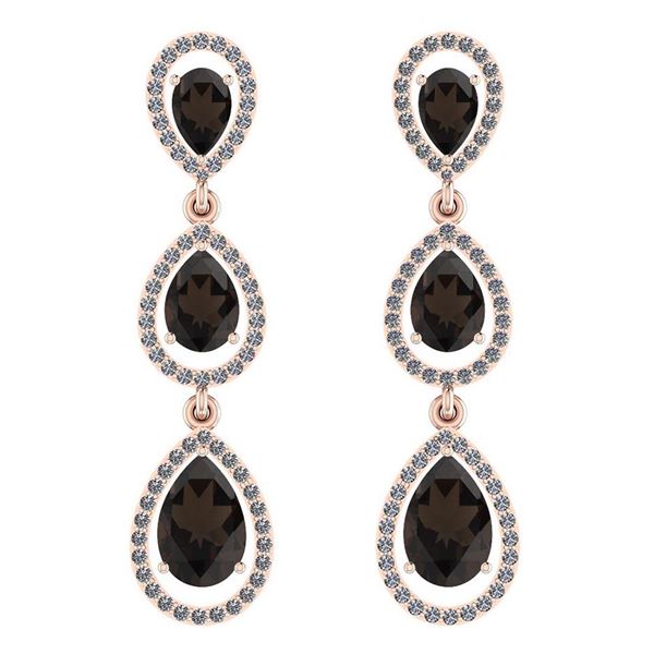 Certified 7.31 Ctw Smoky Quartz And Diamond VS/SI1 Dang