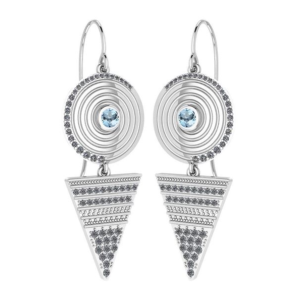 Certified 0.81 Ctw Aquamarine And Diamond VS/SI1 Wire H