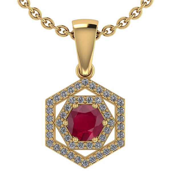 Certified 0.69 Ctw Ruby And Diamond 18K Yellow Gold Hal
