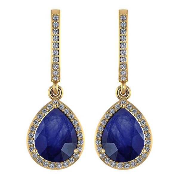 Certified 4.35 Ctw Blue Sapphire And Diamond Wedding/En