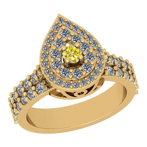 Certified 1.23 Ctw I2/I3 Treated Fancy Yellow And White