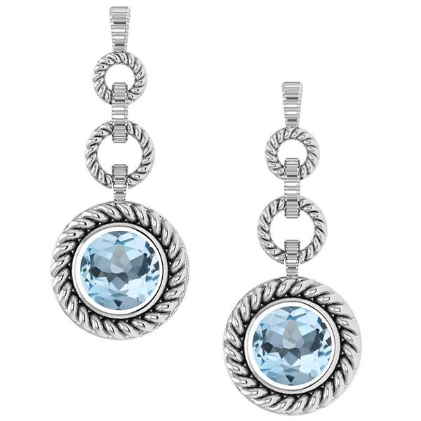 Certified 5.00 Ctw Aquarmaine Hanging Stud Earrings 14K