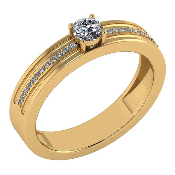 Certified 0.29 Ctw Diamond 14k Yellow Gold Ring VS/SI1