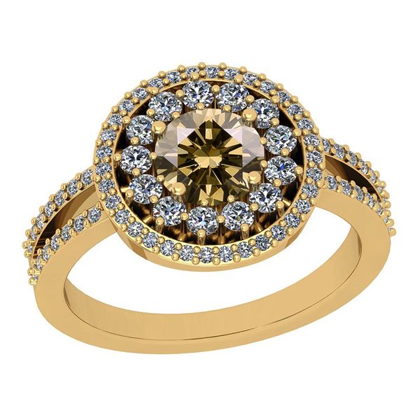 Certified 1.90 Ctw VS/SI1 Natural Fancy Yellow Brown An